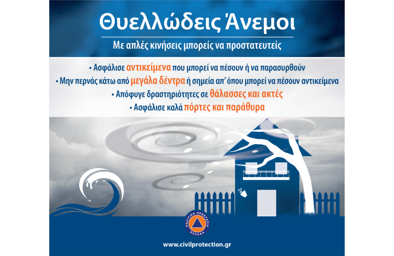 Οδηγίες προστασίας για θυελλώδεις ανέμους